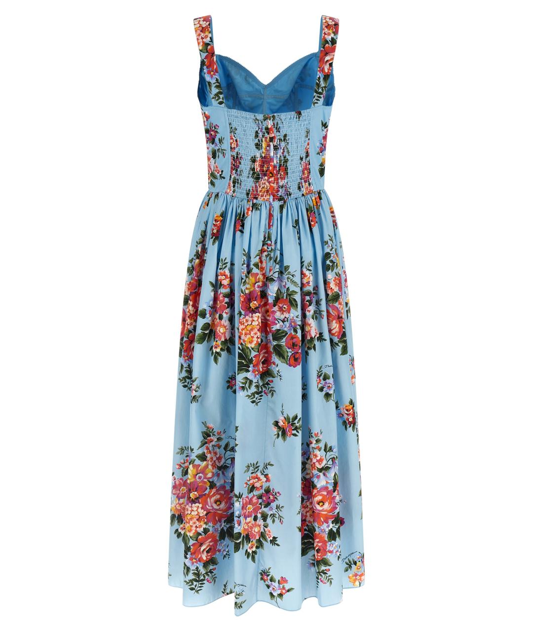 DOLCE&GABBANA Голубой хлопковый сарафан, фото 2