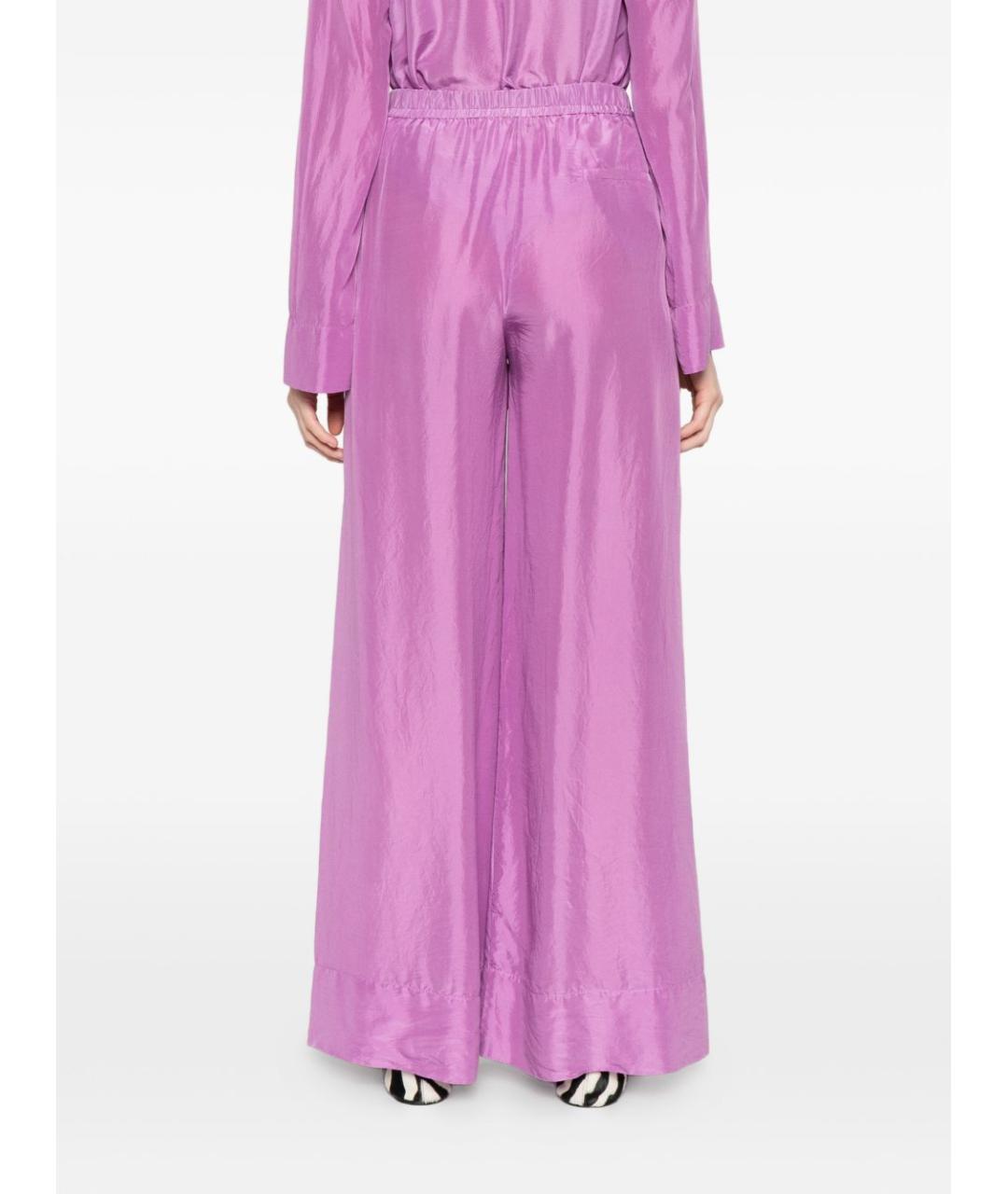 FORTE FORTE Фиолетовые шелковые брюки широкие, фото 3