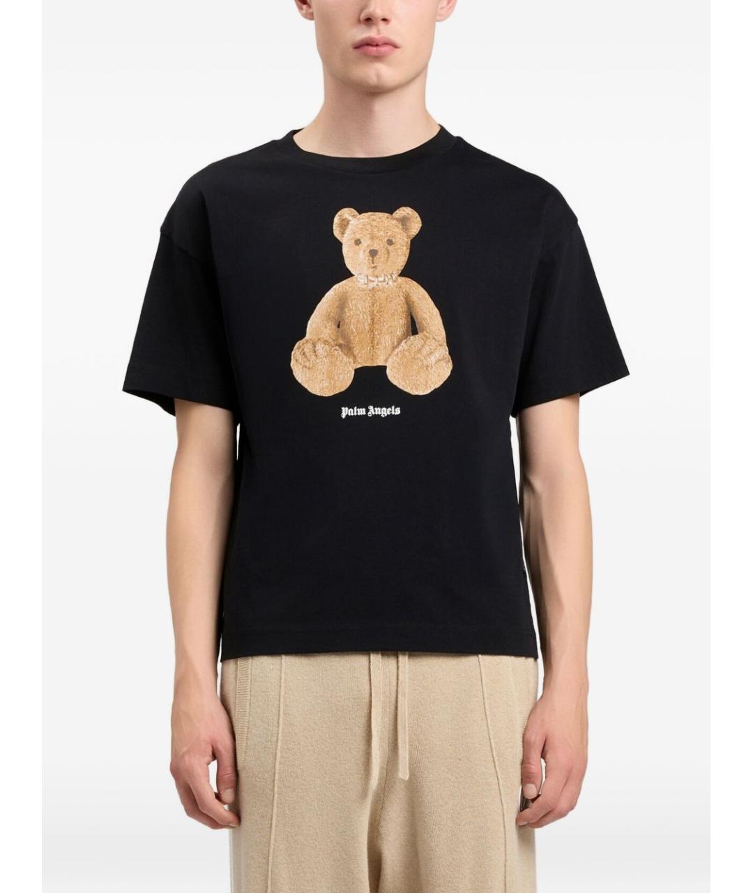 PALM ANGELS Черная хлопковая футболка, фото 3