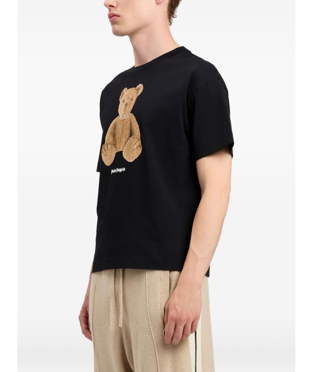 PALM ANGELS Черная хлопковая футболка, фото 2