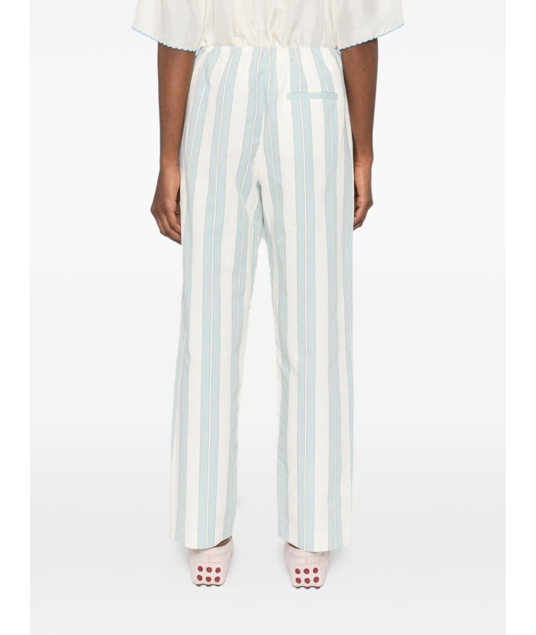 FORTE FORTE Голубые хлопковые прямые брюки, фото 4