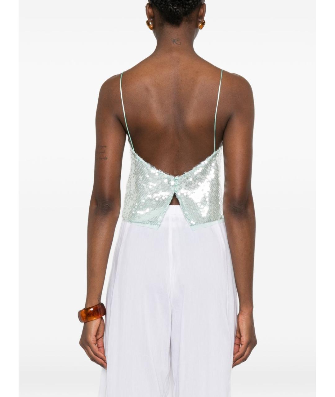 FORTE FORTE Голубая полиэстеровая майка, фото 5