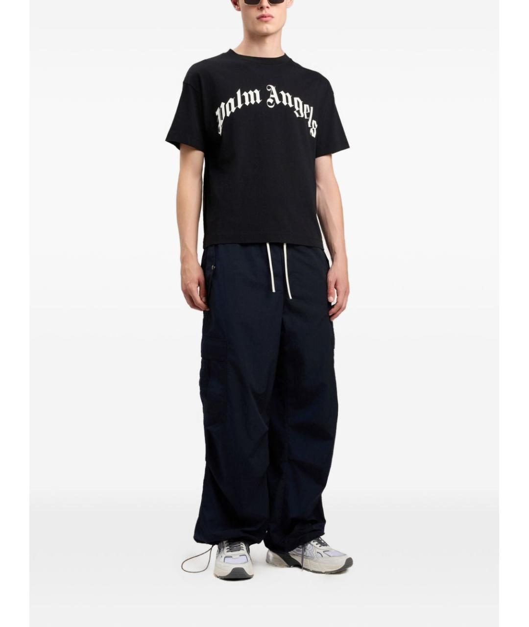 PALM ANGELS Черная хлопковая футболка, фото 4