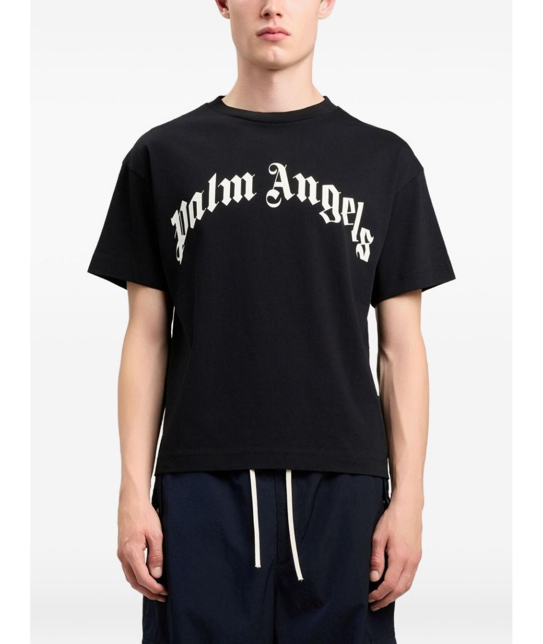 PALM ANGELS Черная хлопковая футболка, фото 3