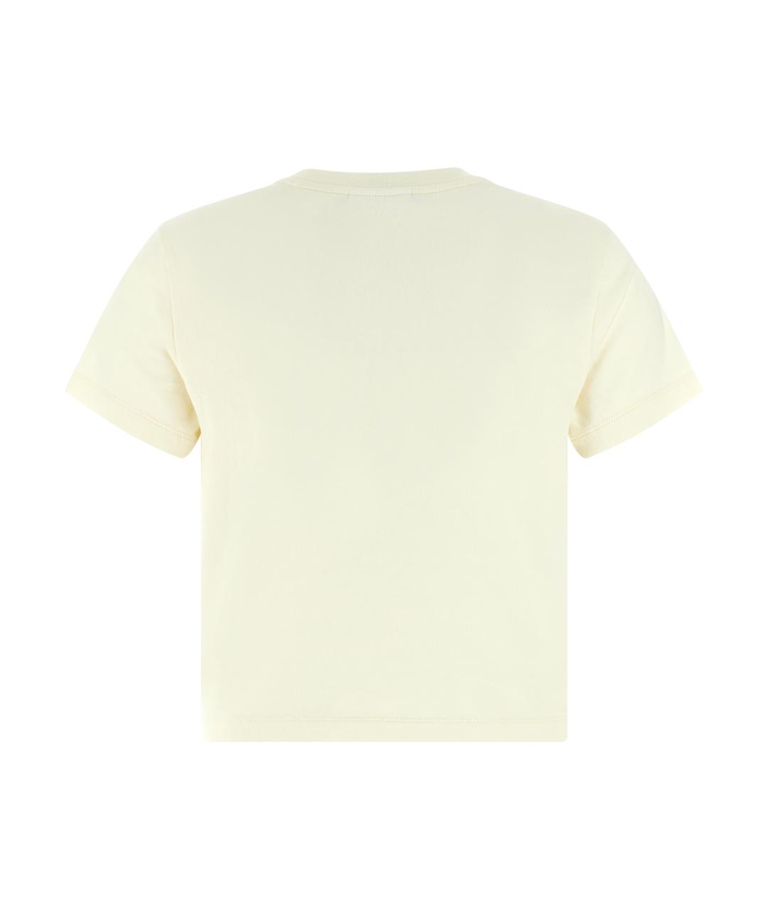 MAISON KITSUNE Белая хлопковая футболка, фото 2