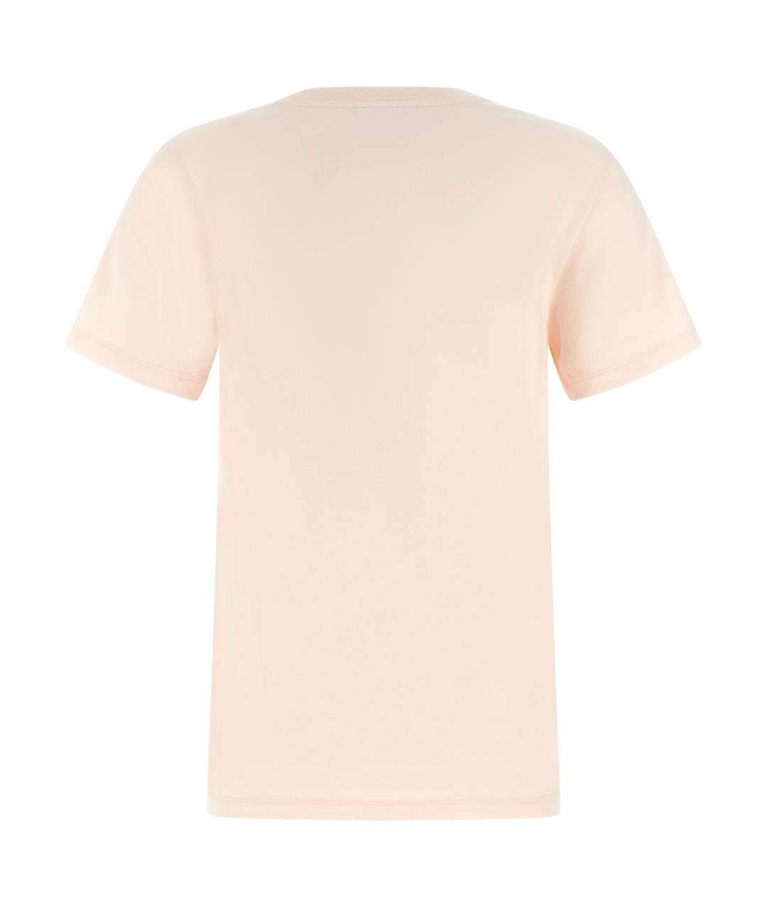 MAISON KITSUNE Розовая хлопковая футболка, фото 2