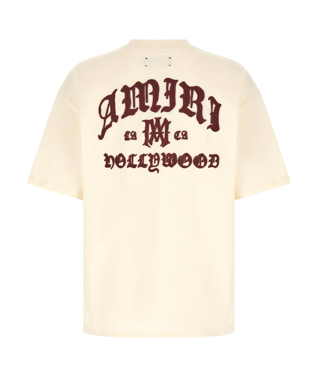 AMIRI Бежевая хлопковая футболка, фото 2