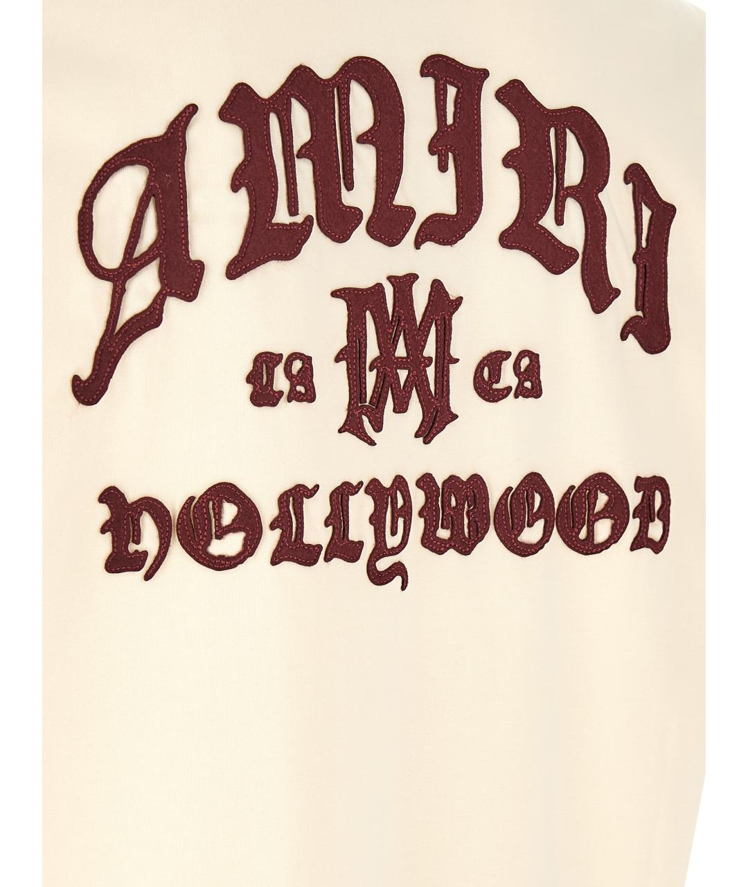 AMIRI Бежевая хлопковая футболка, фото 4