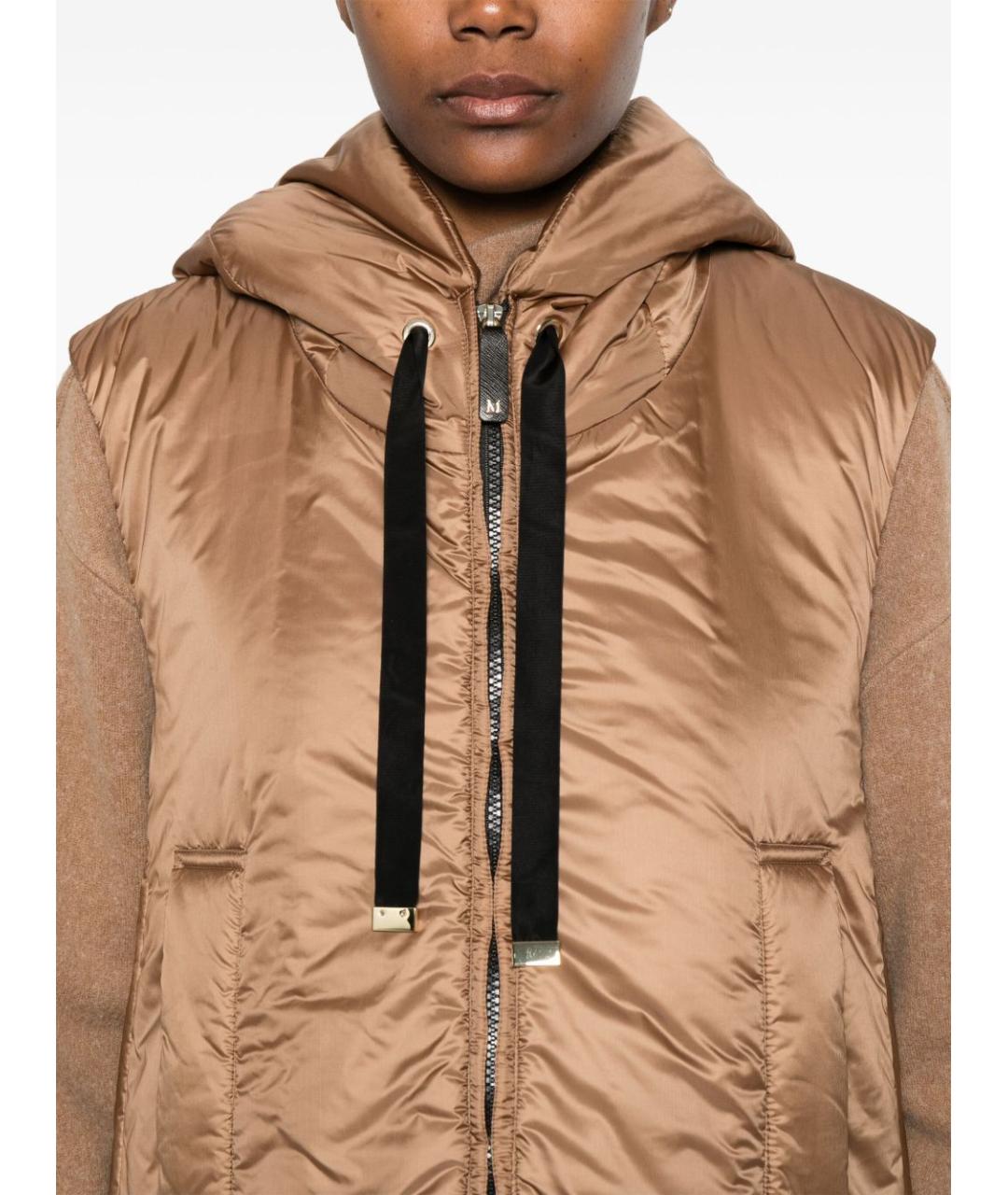 MAX MARA Коричневый полиэстеровый жилет, фото 4