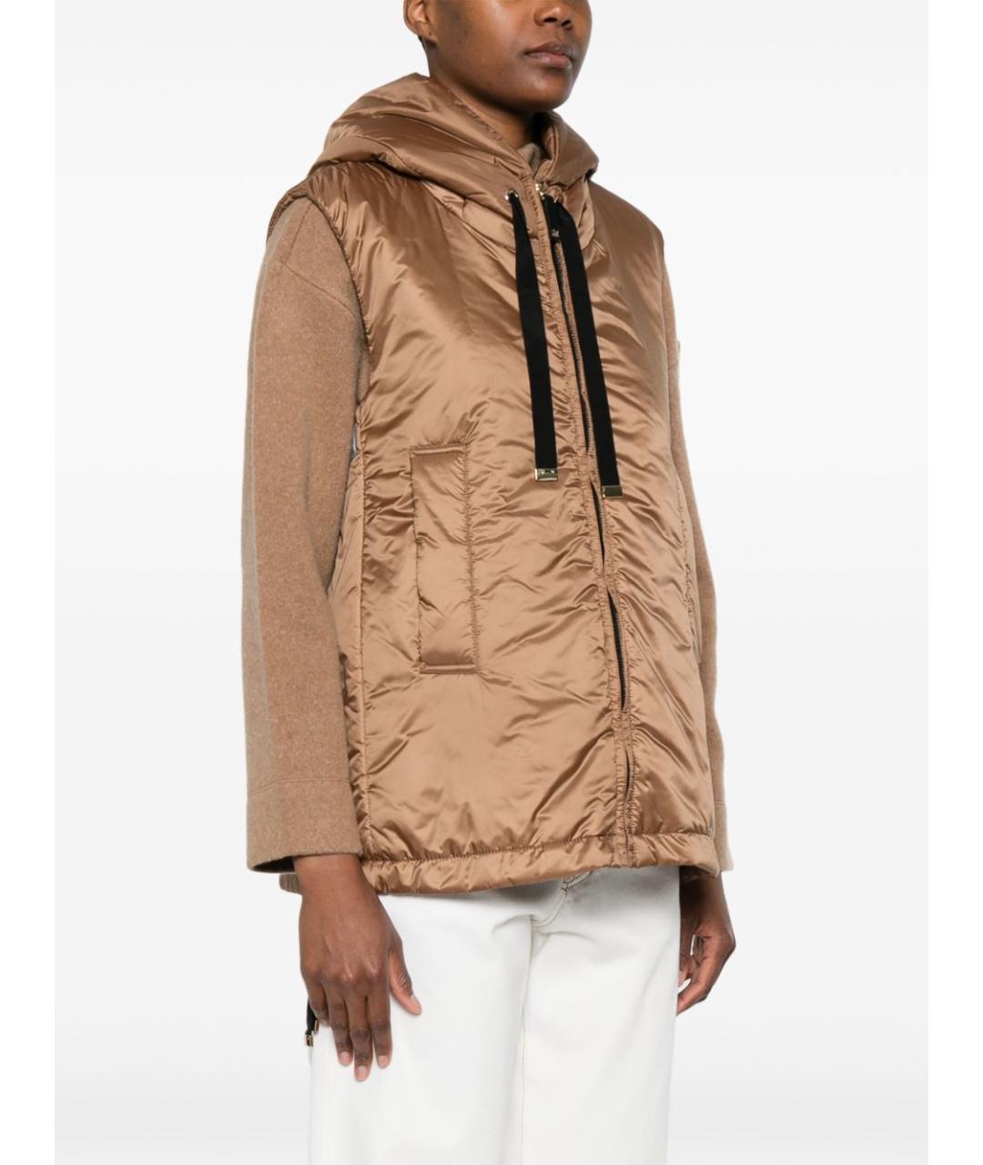 MAX MARA Коричневый полиэстеровый жилет, фото 2