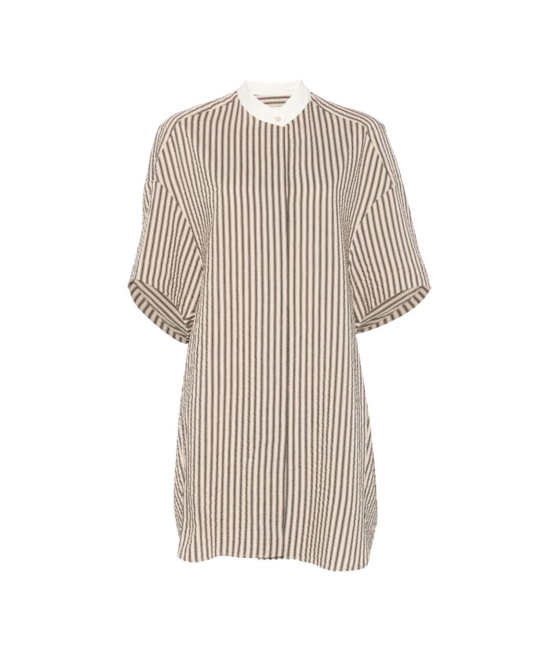 ALYSI Бежевое вискозное повседневное платье, фото 1