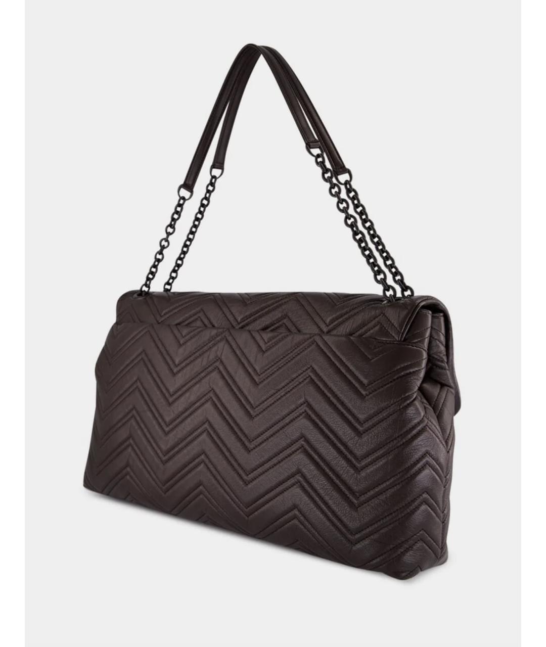 GUCCI Коричневая кожаная сумка с короткими ручками, фото 4