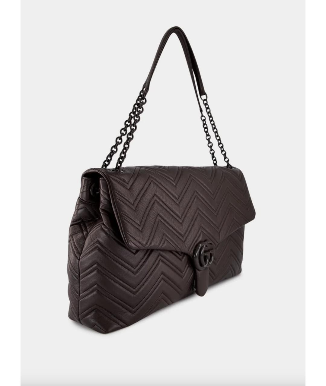 GUCCI Коричневая кожаная сумка с короткими ручками, фото 3
