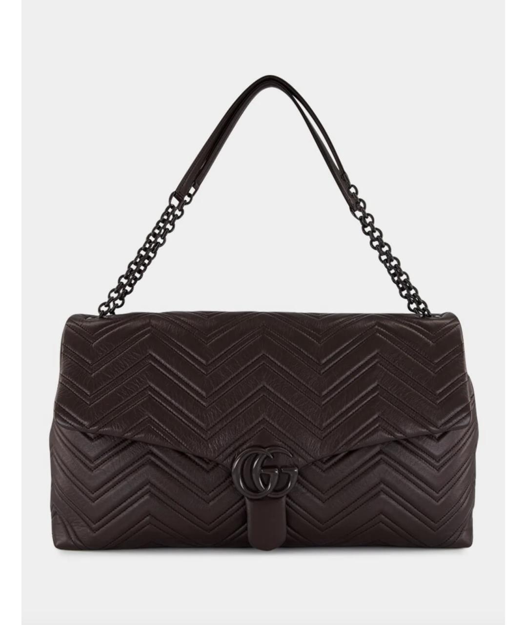 GUCCI Коричневая кожаная сумка с короткими ручками, фото 5