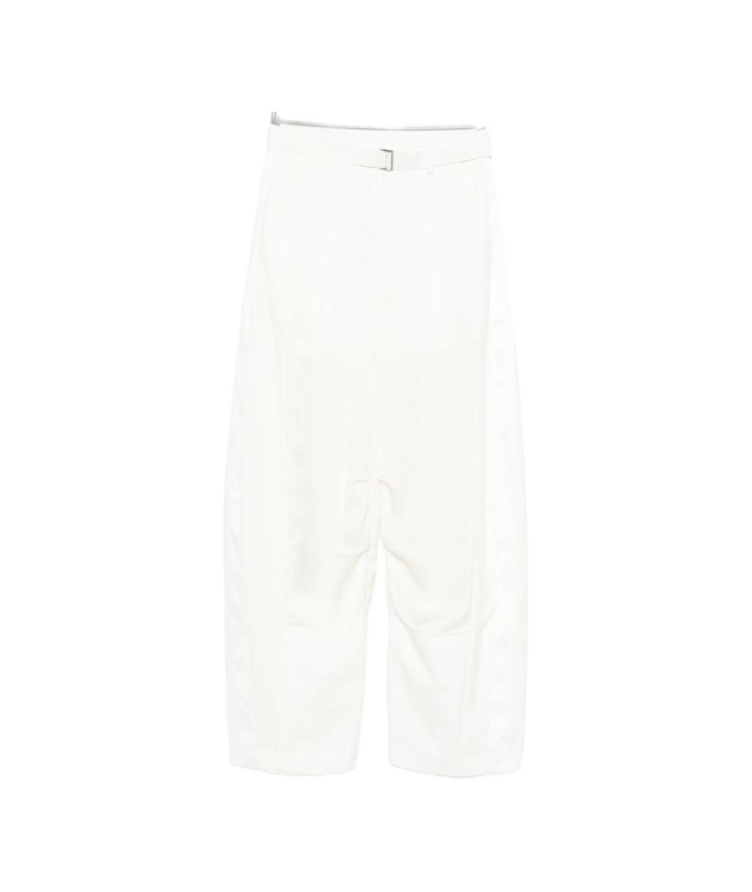 SACAI Белые шерстяные брюки широкие, фото 1