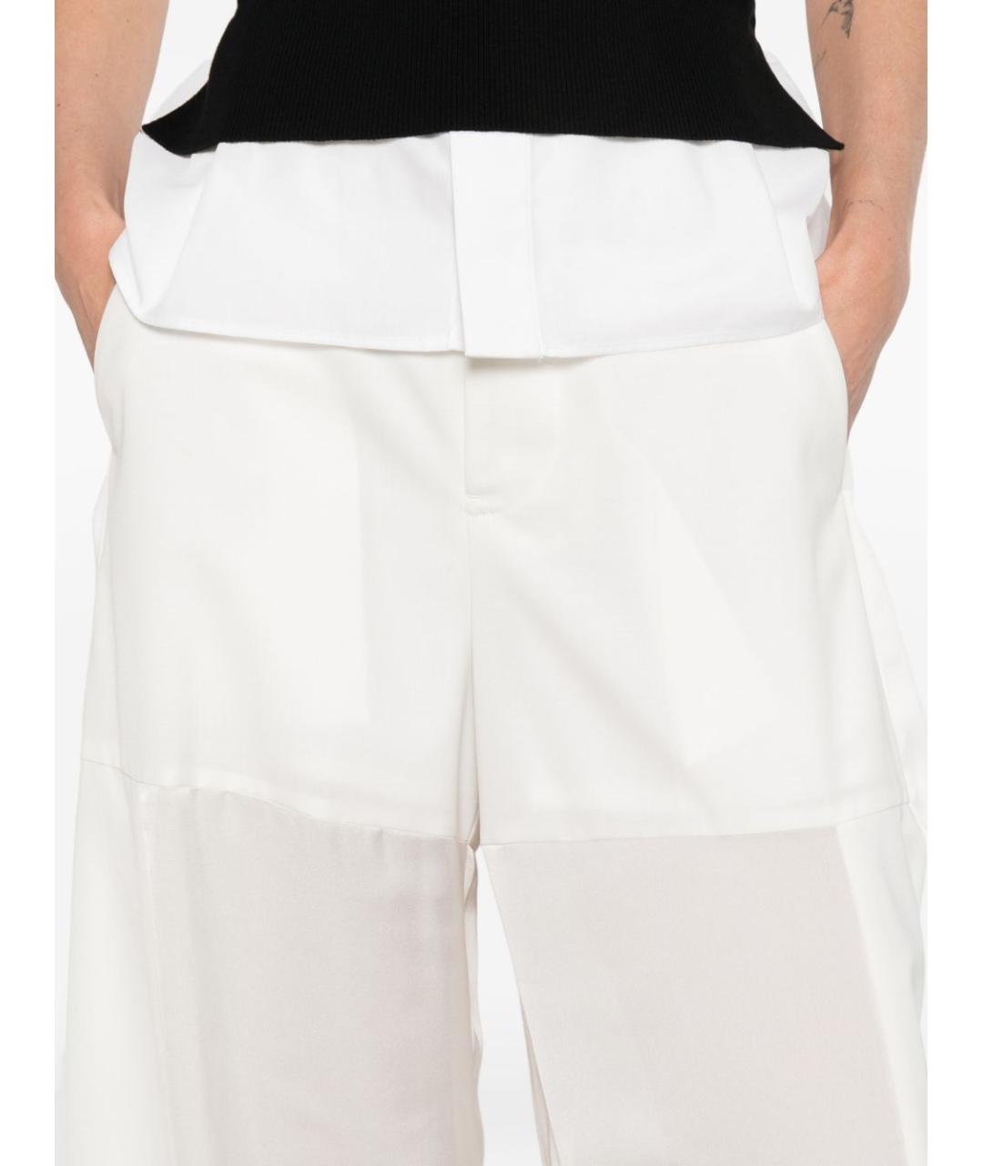 SACAI Белые шерстяные брюки широкие, фото 2