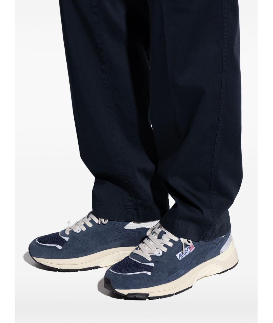 AUTRY Синие кожаные низкие кроссовки / кеды, фото 5