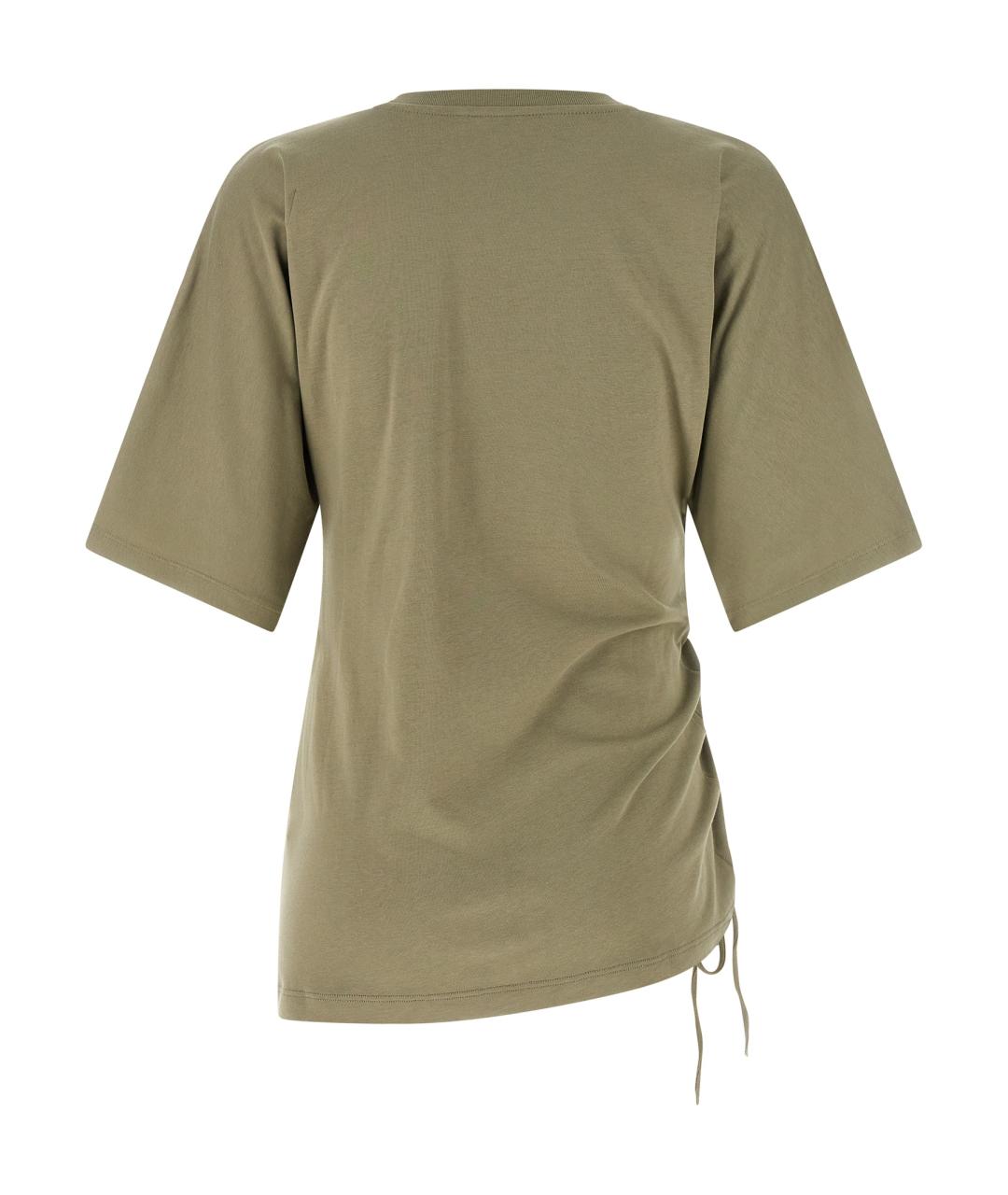 BALMAIN Зеленая хлопковая футболка, фото 2