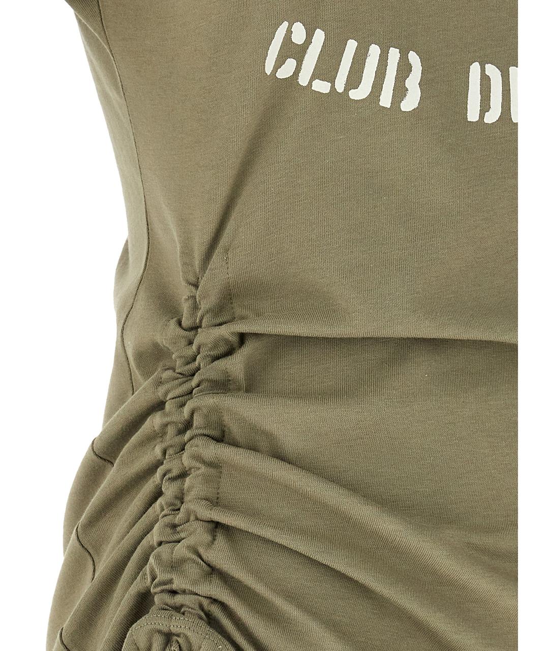 BALMAIN Зеленая хлопковая футболка, фото 4