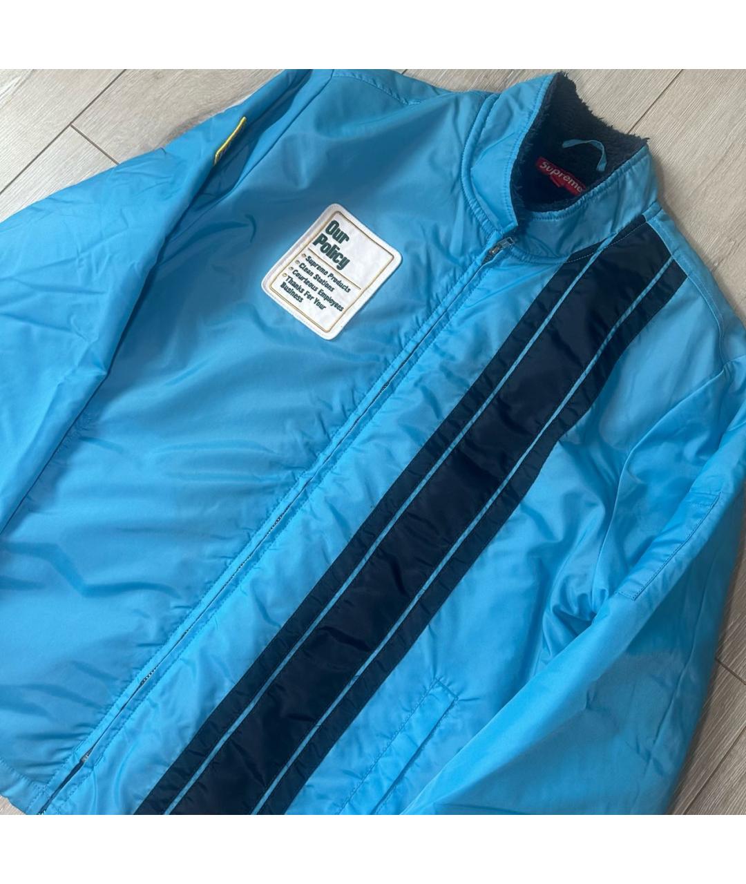 SUPREME Бирюзовая полиэстеровая куртка, фото 2