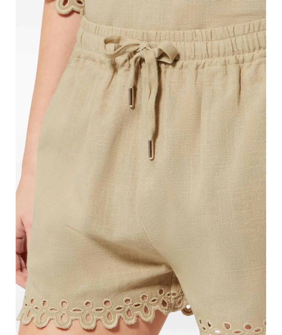 ISABEL MARANT Бежевые хлопковые прямые брюки, фото 5