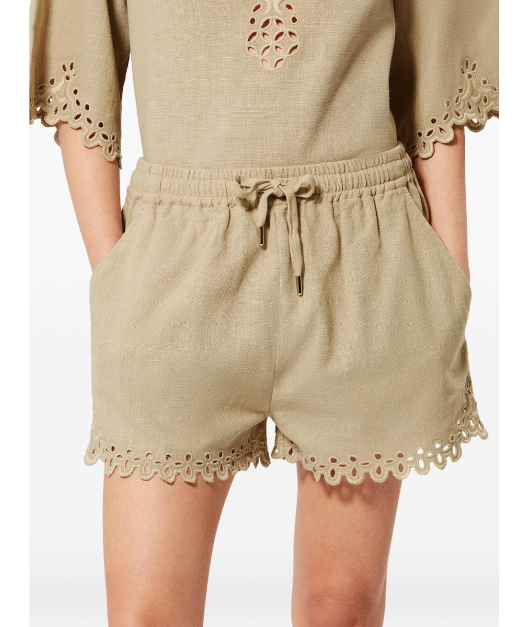 ISABEL MARANT Бежевые хлопковые прямые брюки, фото 3