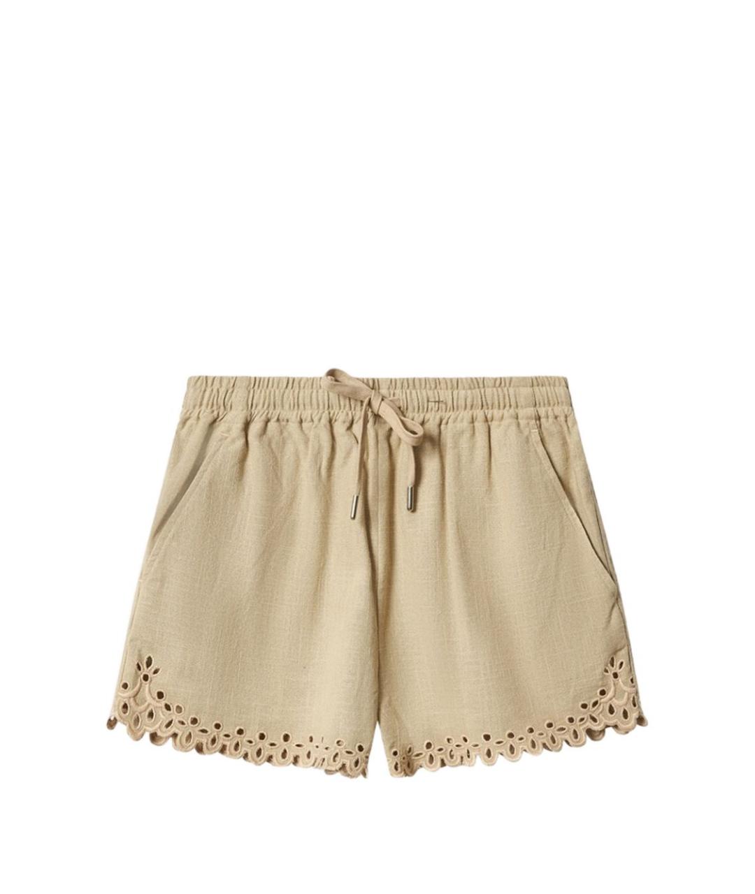 ISABEL MARANT Бежевые хлопковые прямые брюки, фото 1