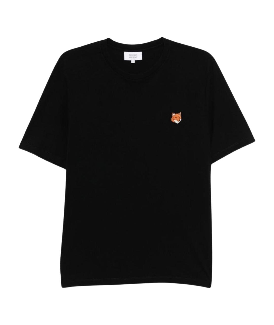MAISON KITSUNE Черная хлопковая футболка, фото 1