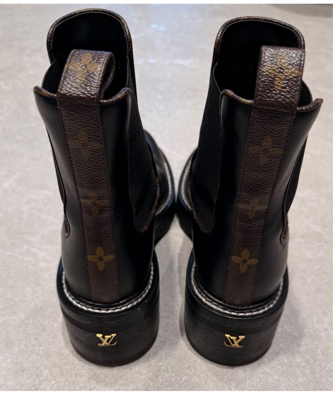 LOUIS VUITTON Черные кожаные полусапоги, фото 4