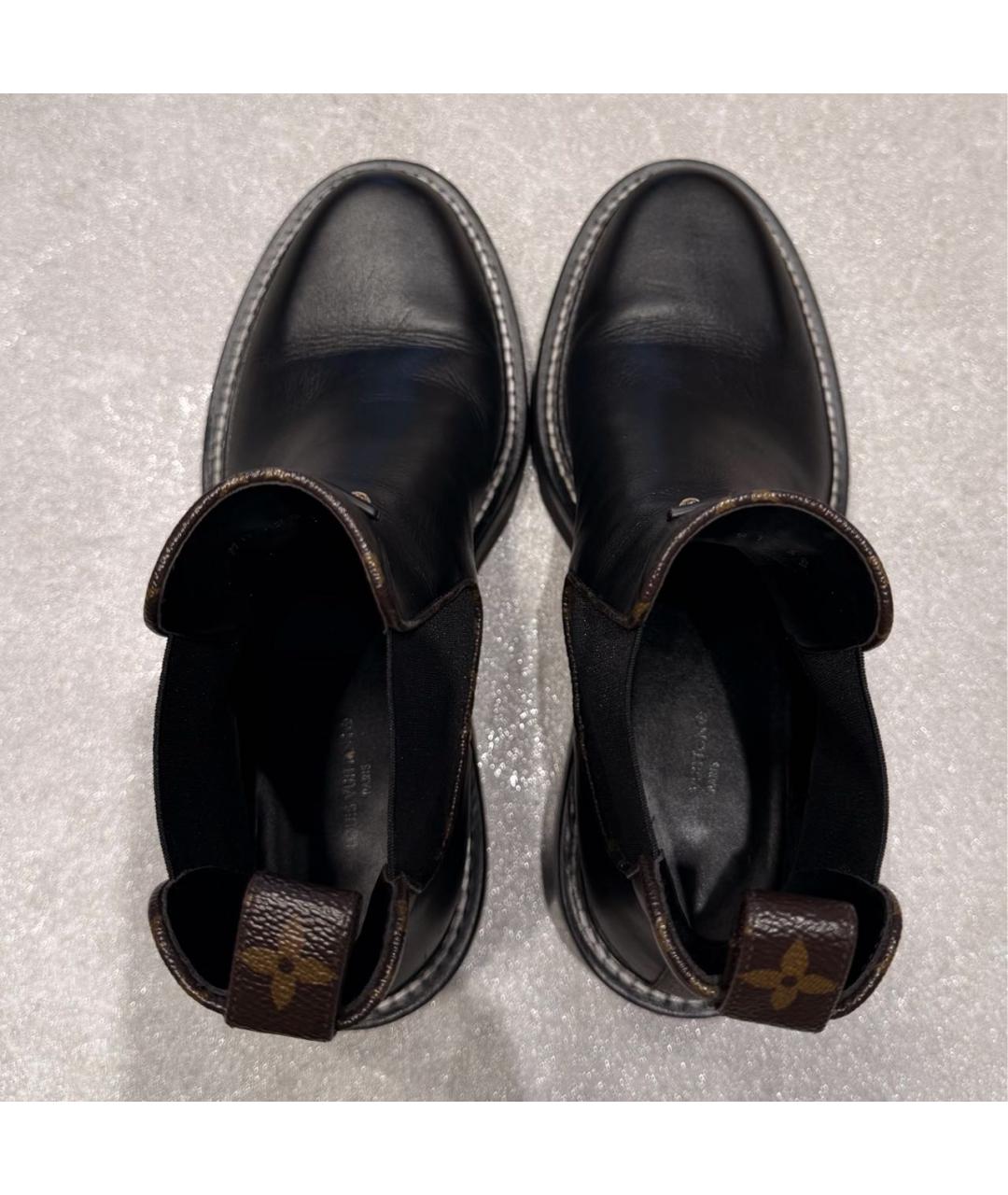 LOUIS VUITTON Черные кожаные полусапоги, фото 3