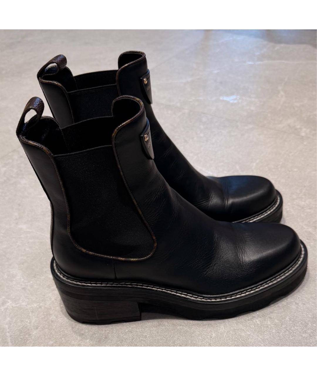 LOUIS VUITTON Черные кожаные полусапоги, фото 5
