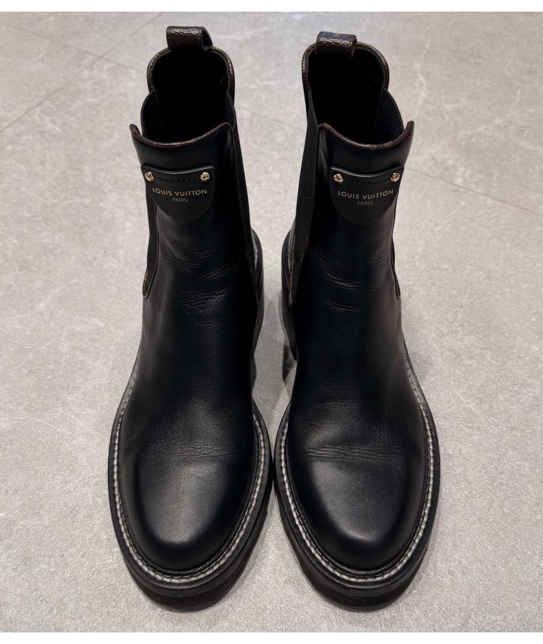 LOUIS VUITTON Черные кожаные полусапоги, фото 2