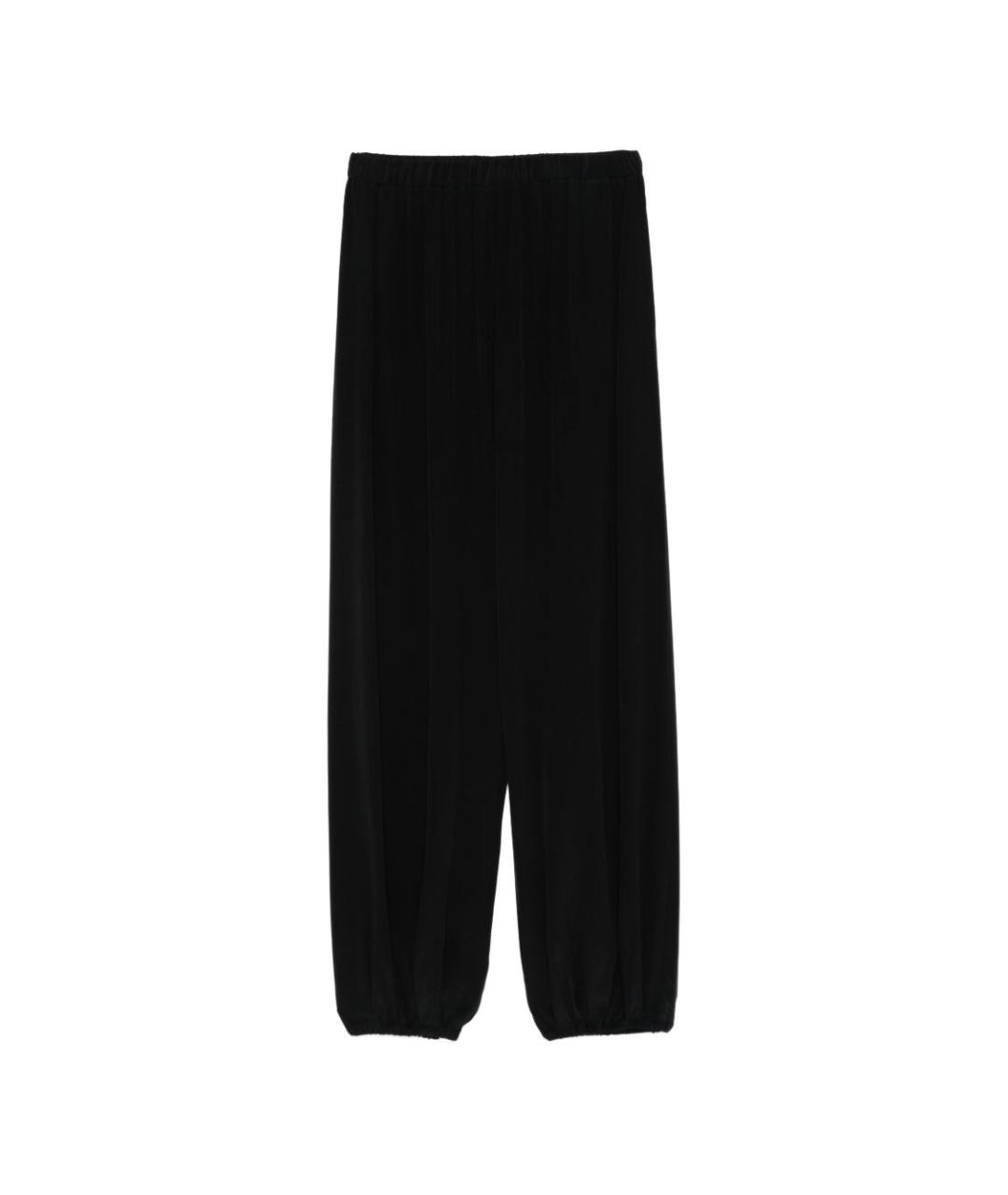 ALYSI Черные шелковые прямые брюки, фото 1