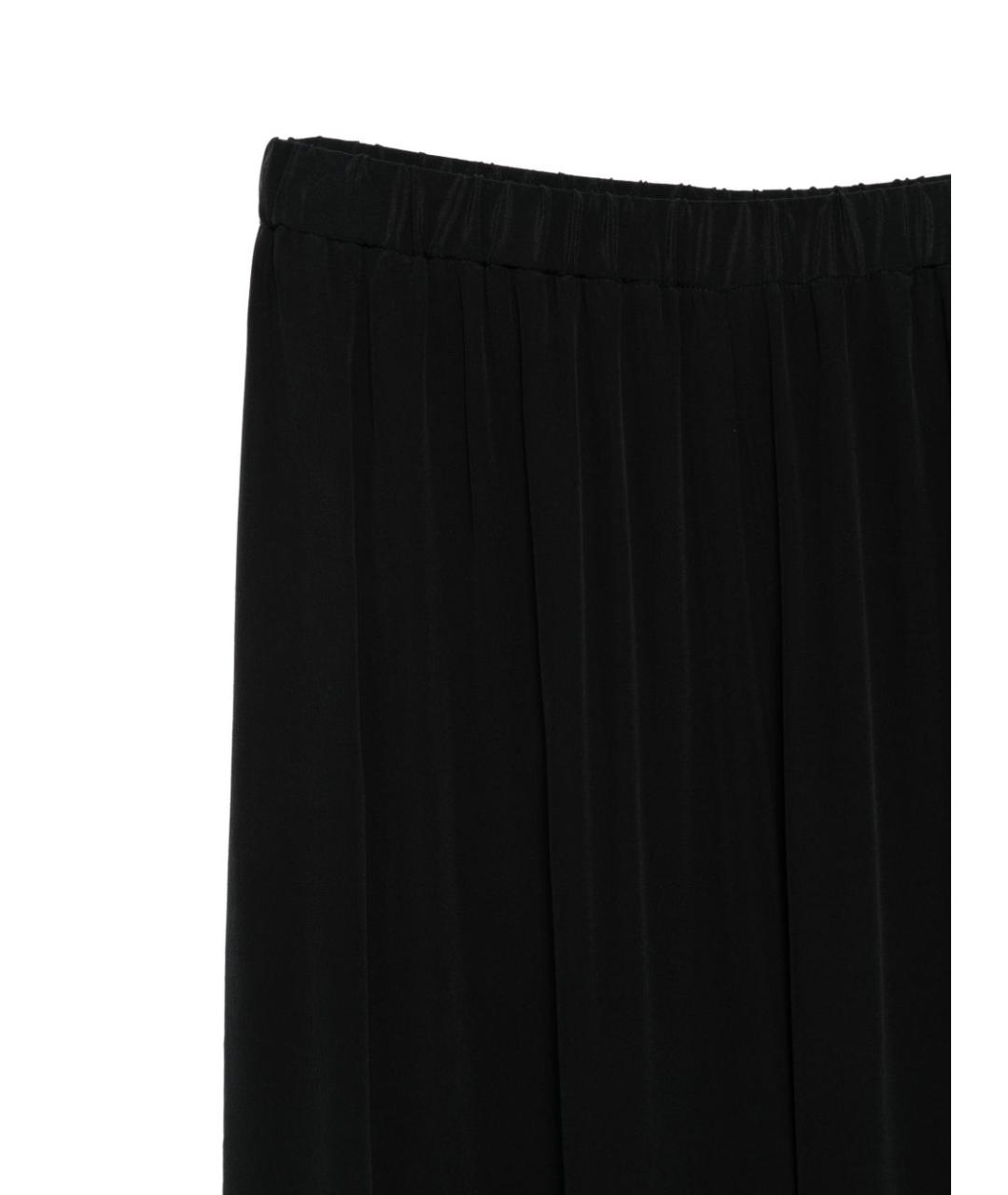 ALYSI Черные шелковые прямые брюки, фото 3