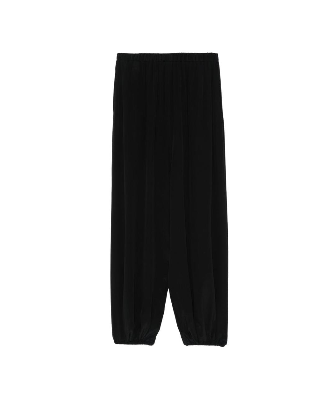 ALYSI Черные шелковые прямые брюки, фото 2