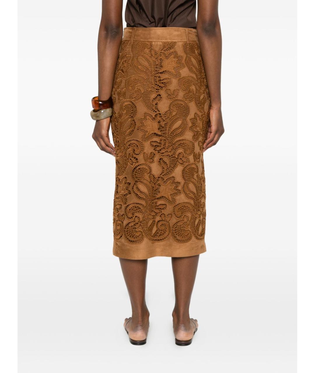 ERMANNO FIRENZE Коричневая юбка миди, фото 5