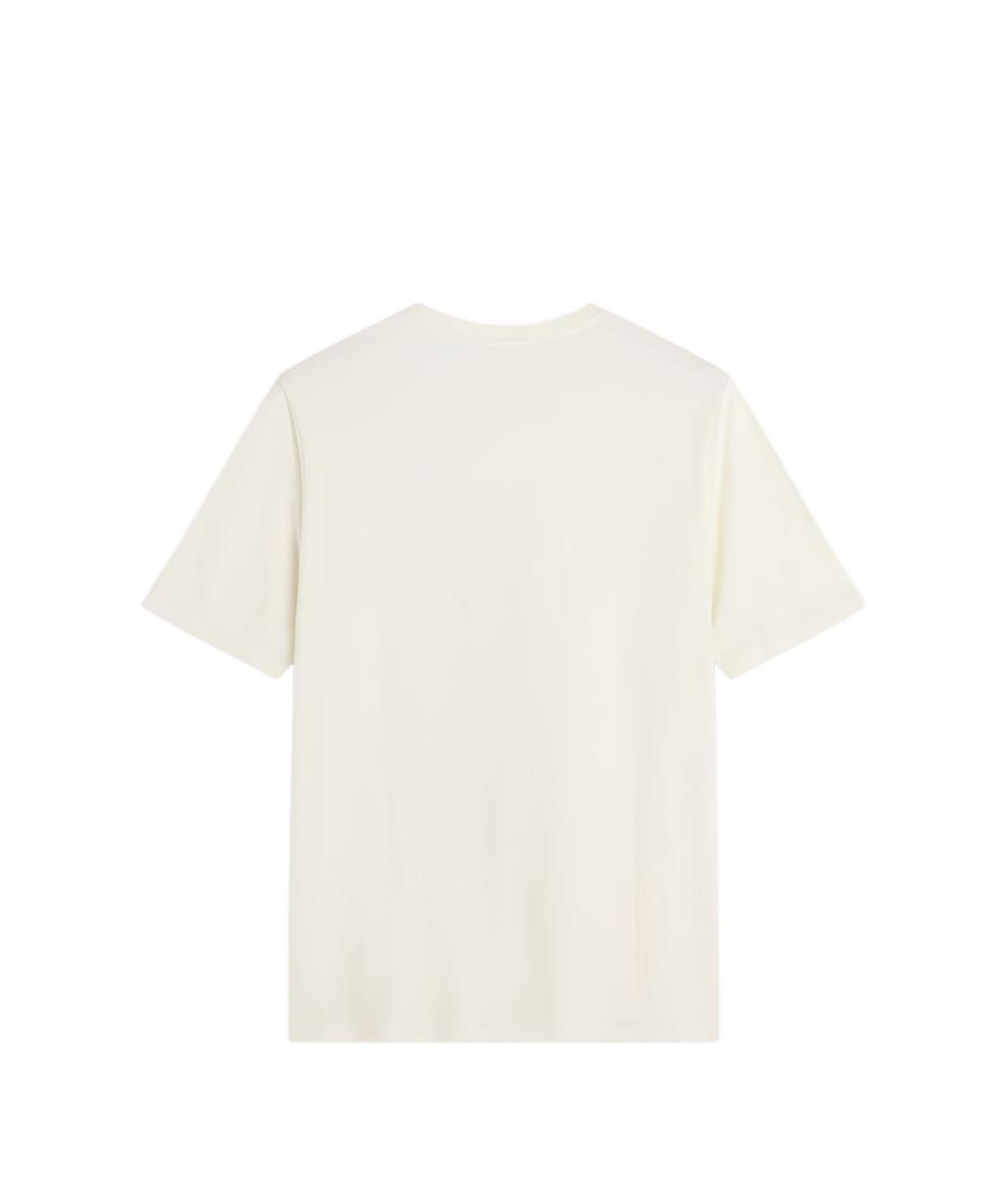 MAISON KITSUNE Бежевая хлопковая футболка, фото 5