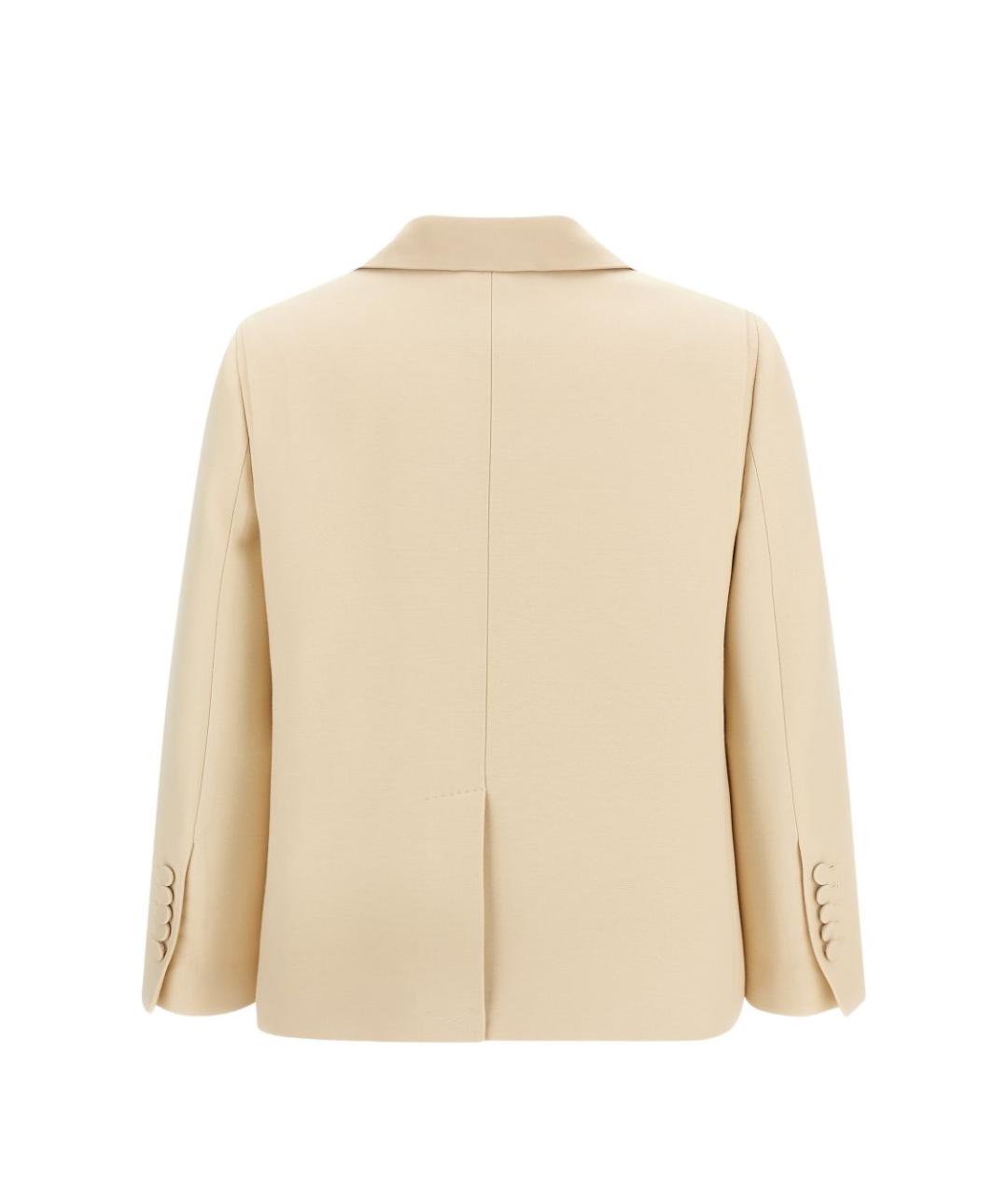 FENDI Бежевый шерстяной жакет/пиджак, фото 4