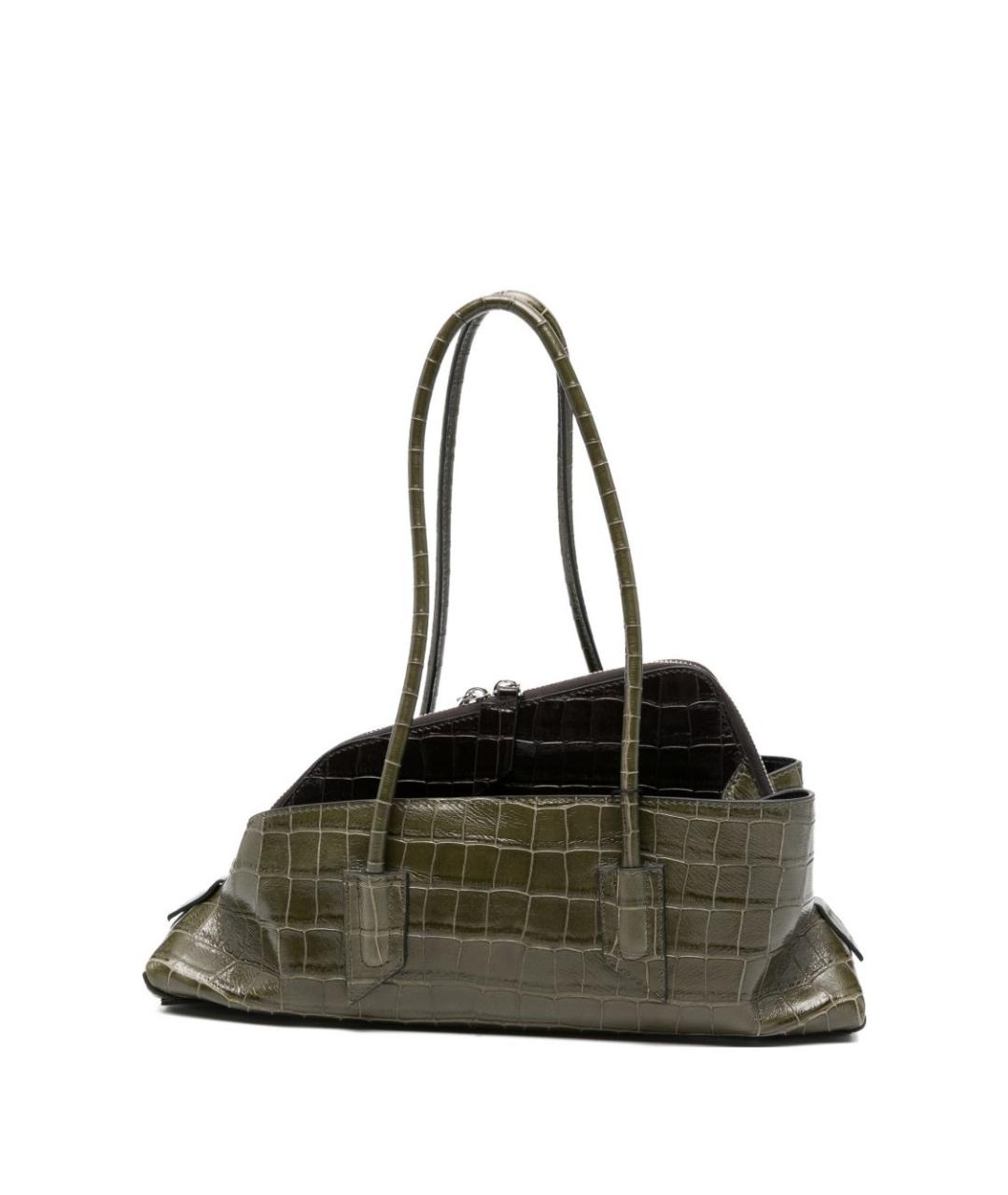 THE ATTICO Зеленая кожаная сумка тоут, фото 1