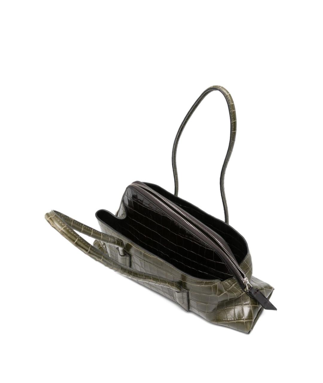 THE ATTICO Зеленая кожаная сумка тоут, фото 5