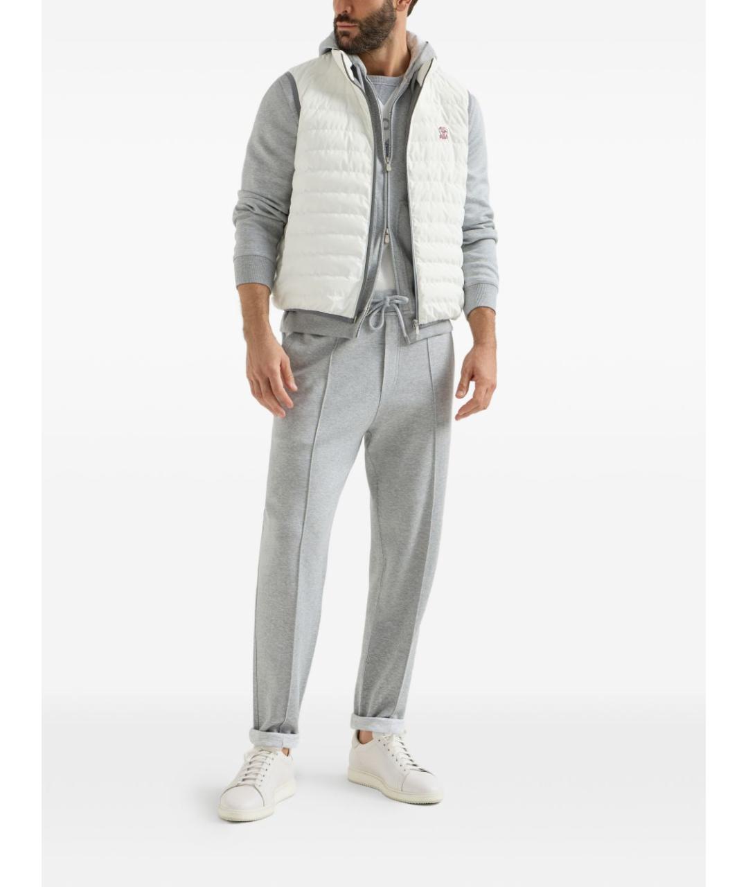 BRUNELLO CUCINELLI Белая хлопковая футболка, фото 3