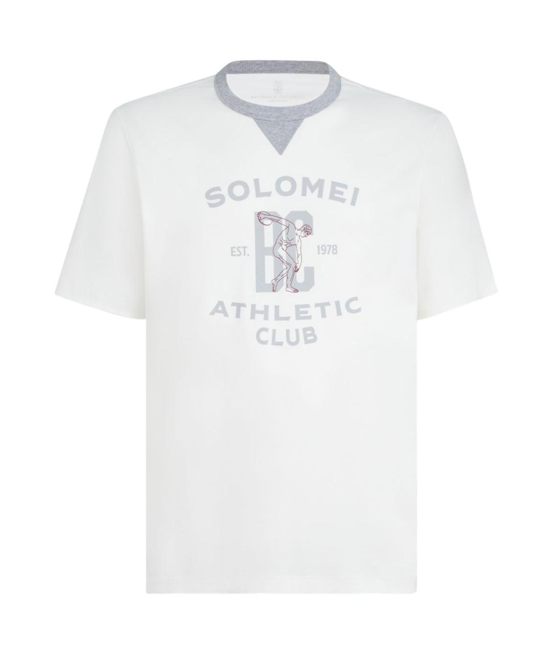 BRUNELLO CUCINELLI Белая хлопковая футболка, фото 1