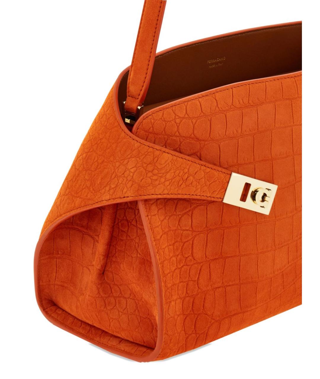 FERRAGAMO Оранжевая кожаная сумка тоут, фото 2