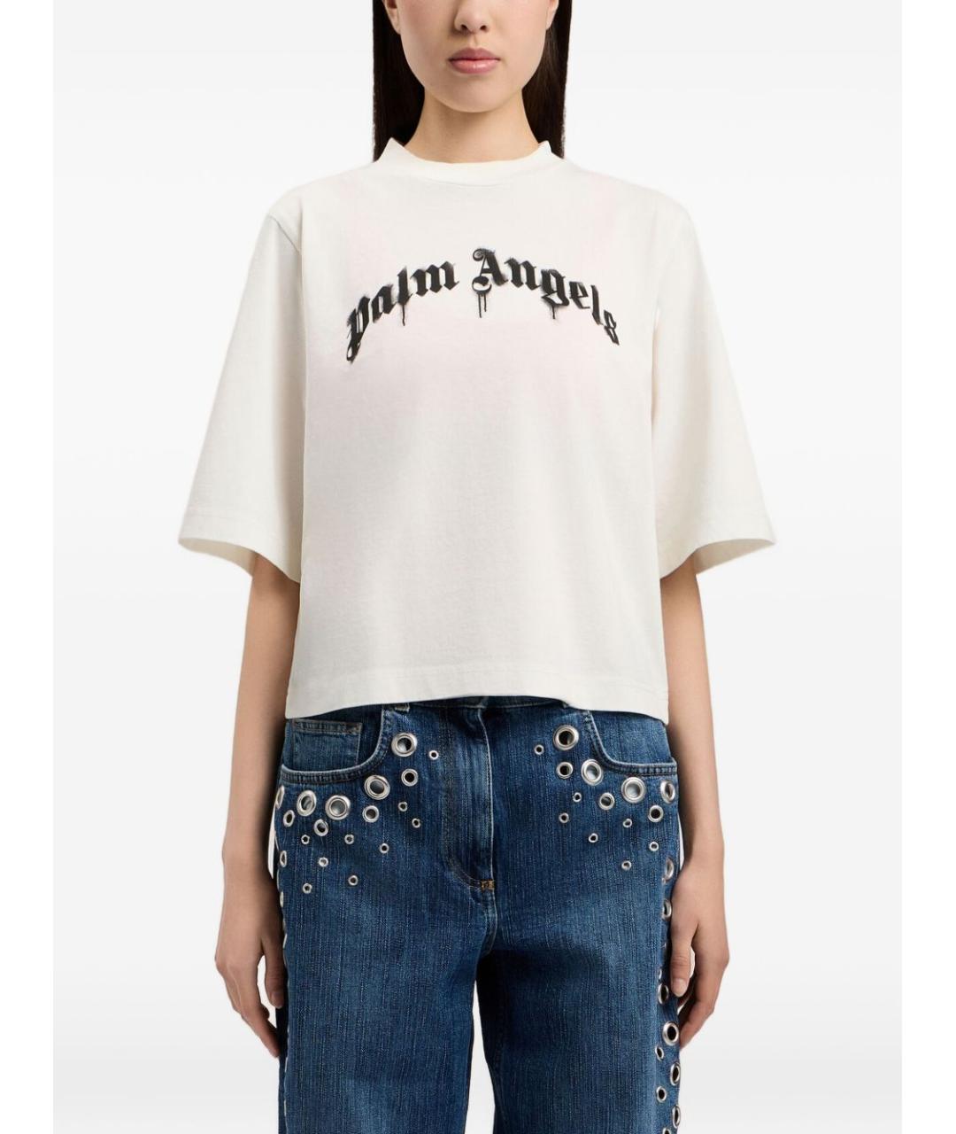 PALM ANGELS Белая хлопковая футболка, фото 5