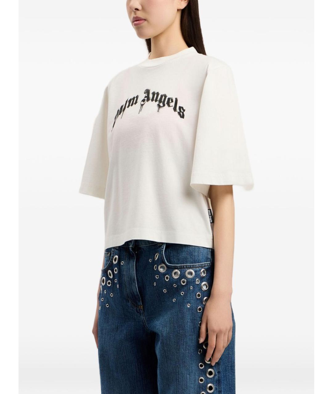 PALM ANGELS Белая хлопковая футболка, фото 2