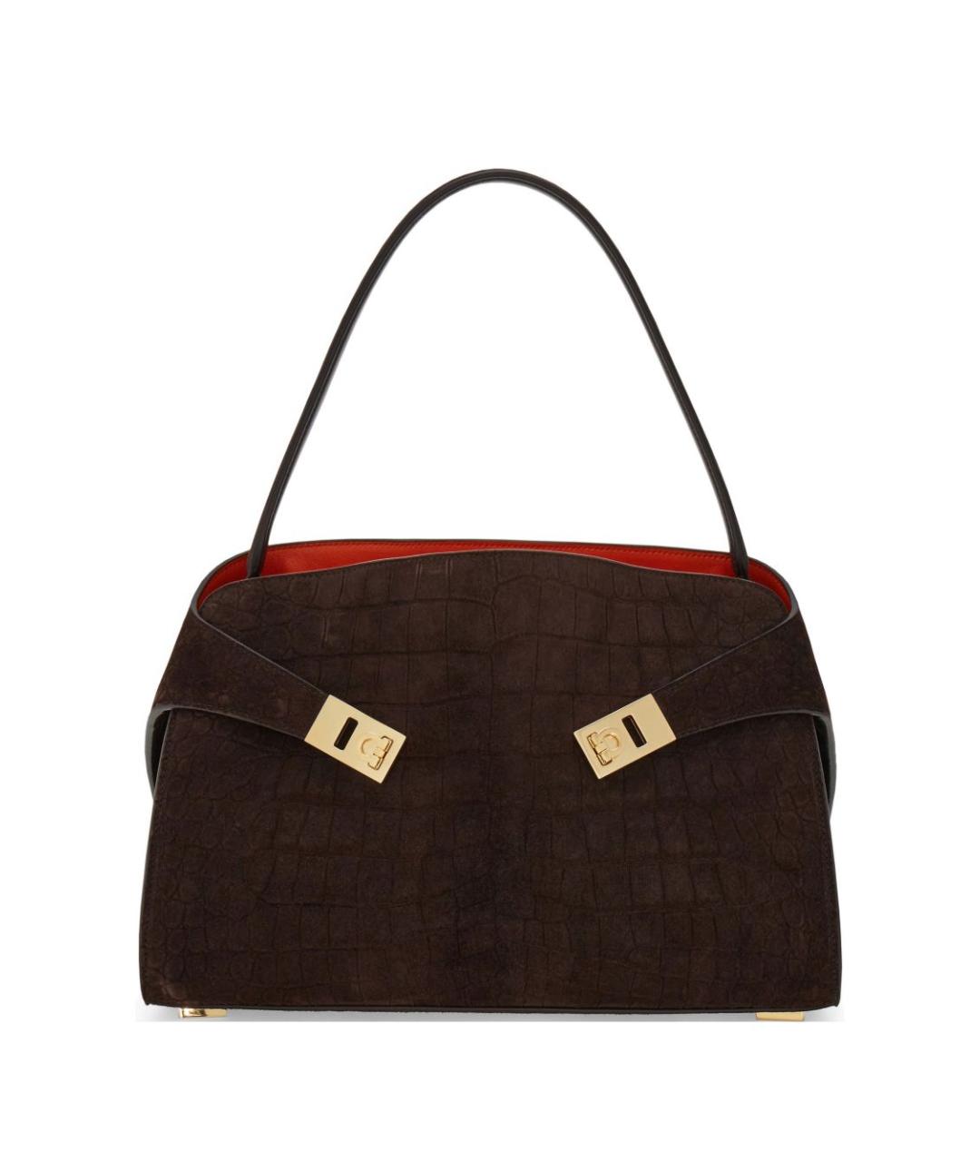 FERRAGAMO Коричневая кожаная сумка тоут, фото 1