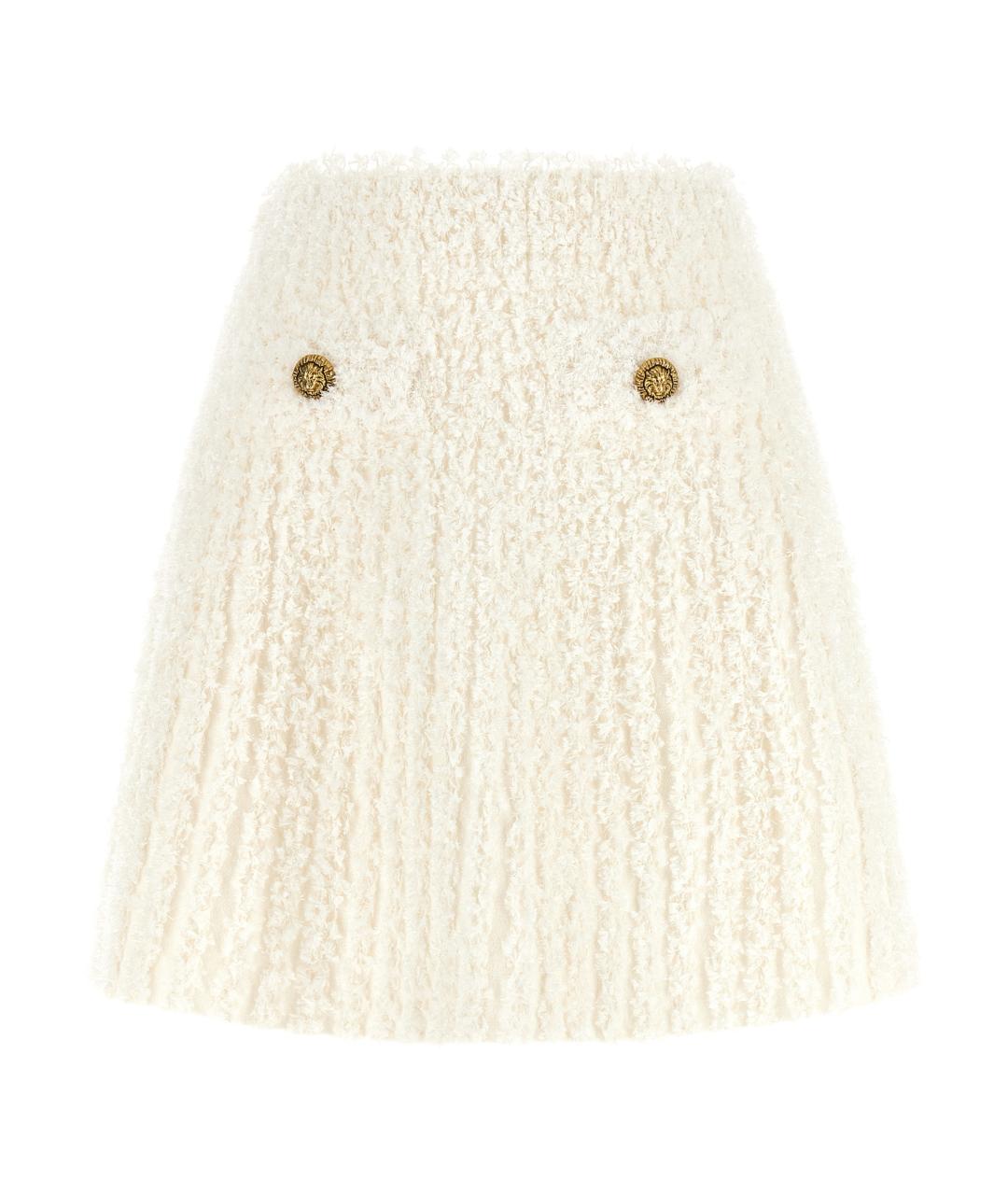 BALMAIN Белая вискозная юбка мини, фото 1