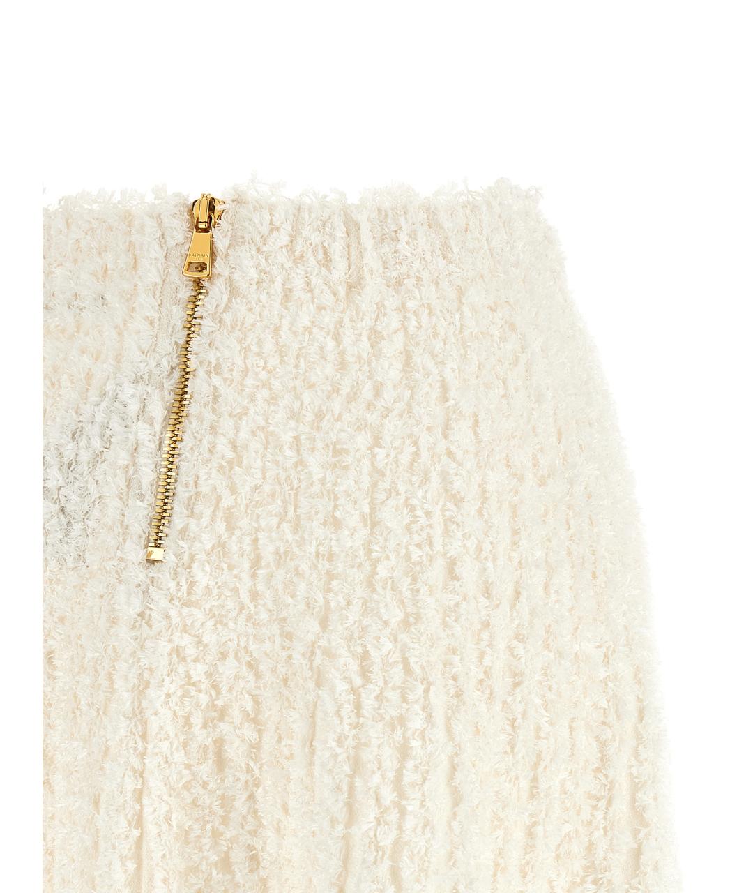 BALMAIN Белая вискозная юбка мини, фото 4