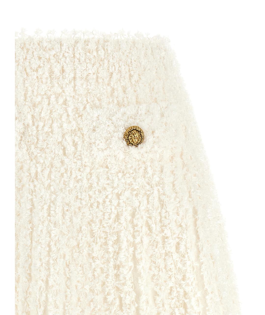 BALMAIN Белая вискозная юбка мини, фото 3