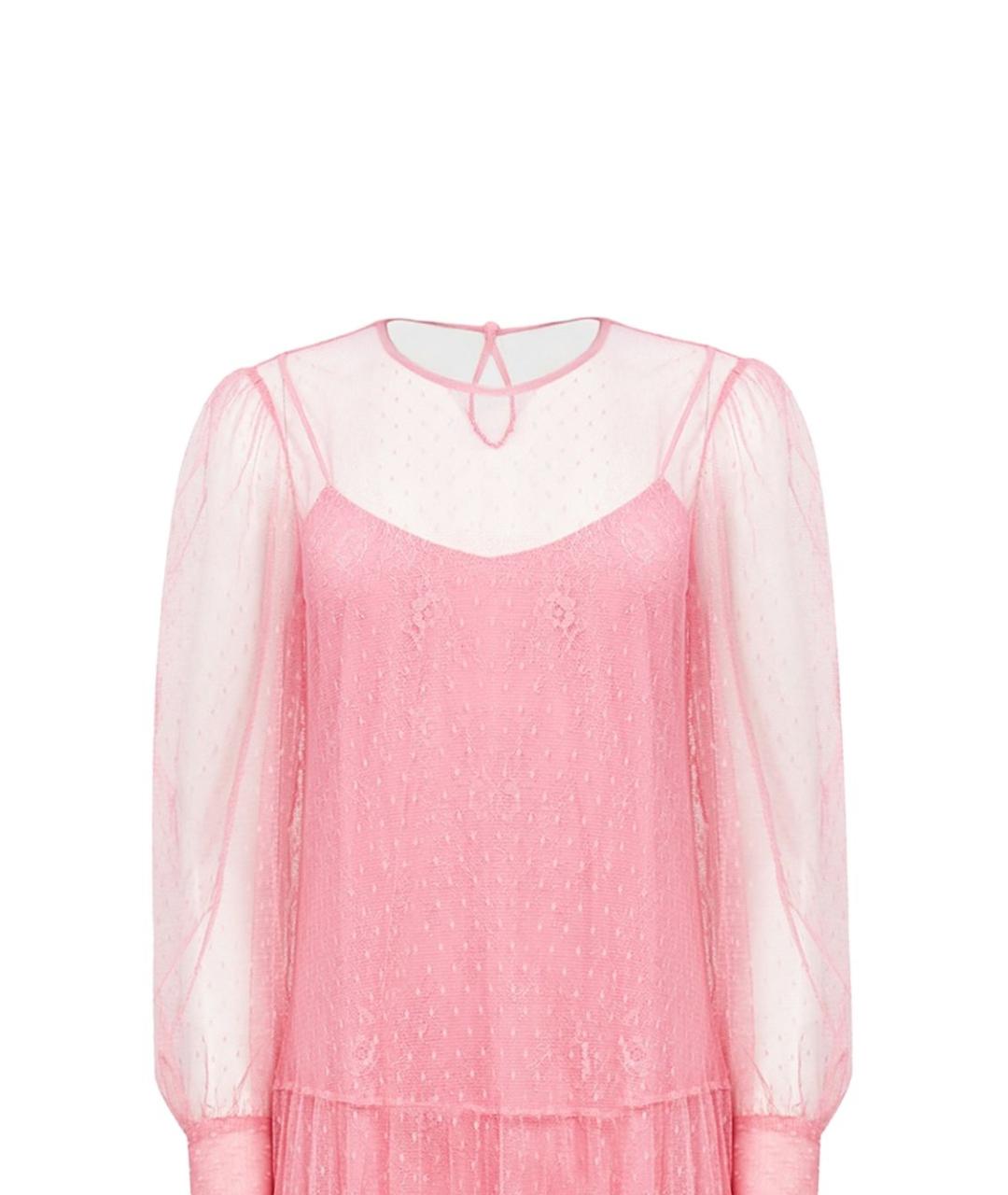 TWIN-SET Розовое полиэстеровое вечернее платье, фото 2